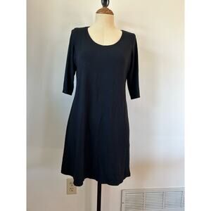Eileen Fisher black womens t shirt dress size M